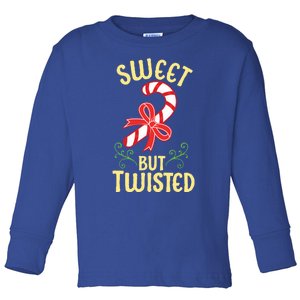 Sweet But Twisted Cute Christmas Candy Cane Holiday Graphic Funny Gift Toddler Long Sleeve Shirt