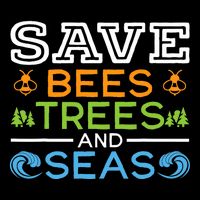 Save Bees Trees And Seas Earth Day Environmentalist Ocean Flatbill Hat