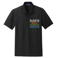 Save Bees Trees And Seas Earth Day Environmentalist Ocean Dry Zone Grid Polo