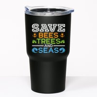 Save Bees Trees And Seas Earth Day Environmentalist Ocean Tumbler