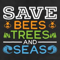 Save Bees Trees And Seas Earth Day Environmentalist Ocean 25L Jumbo Tote