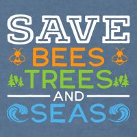 Save Bees Trees And Seas Earth Day Environmentalist Ocean Garment-Dyed Sweatshirt