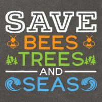 Save Bees Trees And Seas Earth Day Environmentalist Ocean Cotton Canvas Backpack