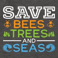 Save Bees Trees And Seas Earth Day Environmentalist Ocean Vector Backpack
