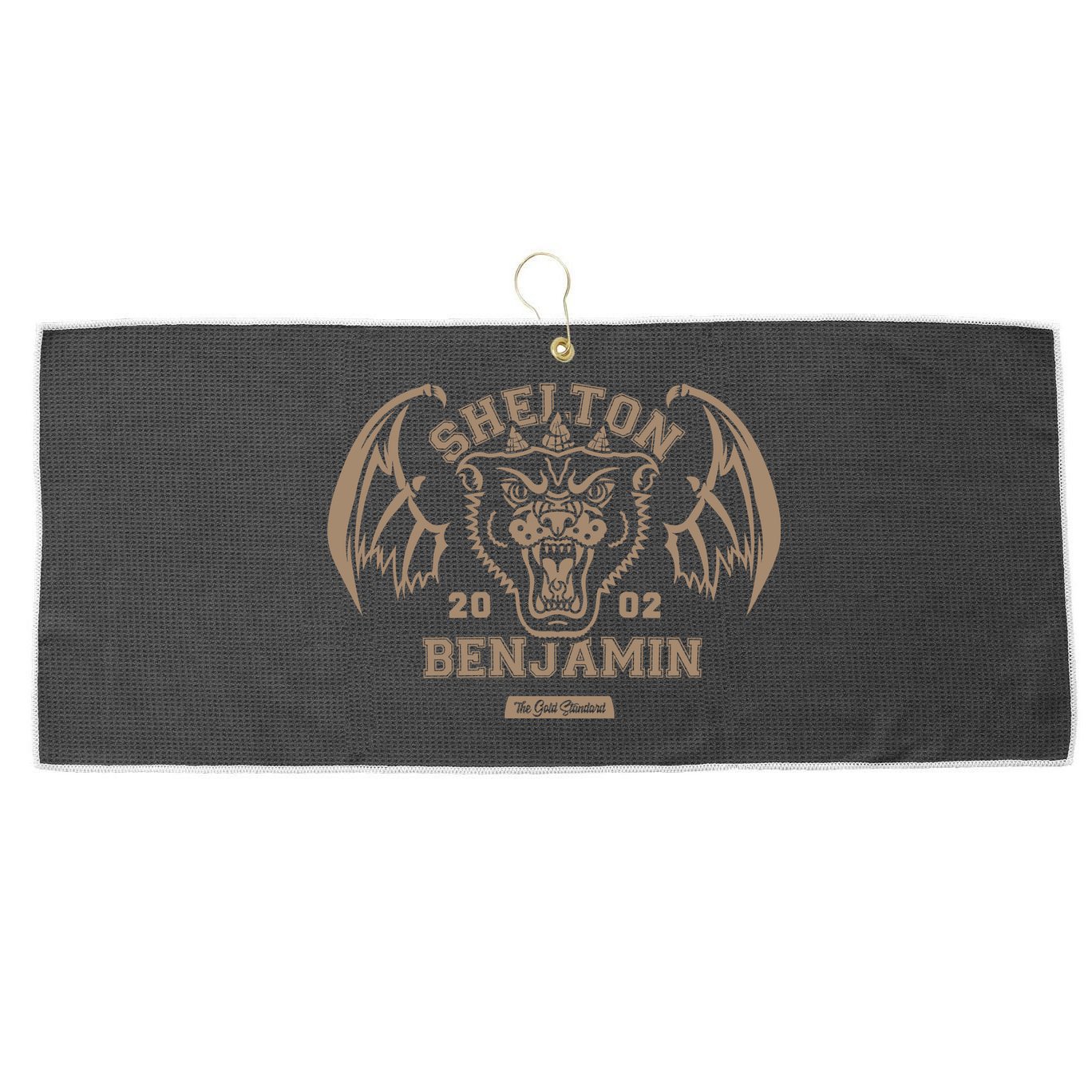 Shelton Benjamin The Gold Standard Est 2002 Large Microfiber Waffle Golf Towel