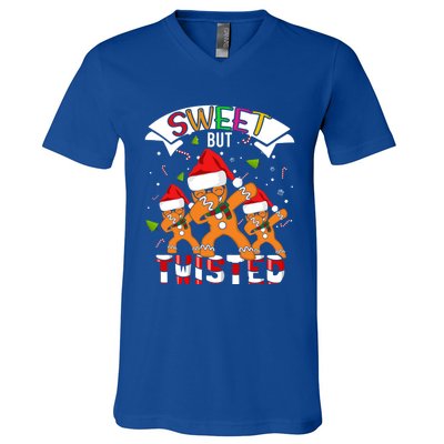 Sweet But Twisted Candy Cane Funny Dabbing Gingerbread Gift V-Neck T-Shirt