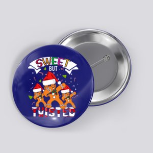 Sweet But Twisted Candy Cane Funny Dabbing Gingerbread Gift Button