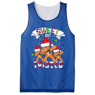 Sweet But Twisted Candy Cane Funny Dabbing Gingerbread Gift Mesh Reversible Basketball Jersey Tank