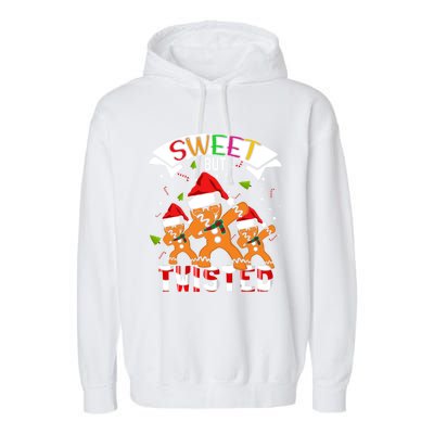 Sweet But Twisted Candy Cane Funny Dabbing Gingerbread Gift Garment-Dyed Fleece Hoodie