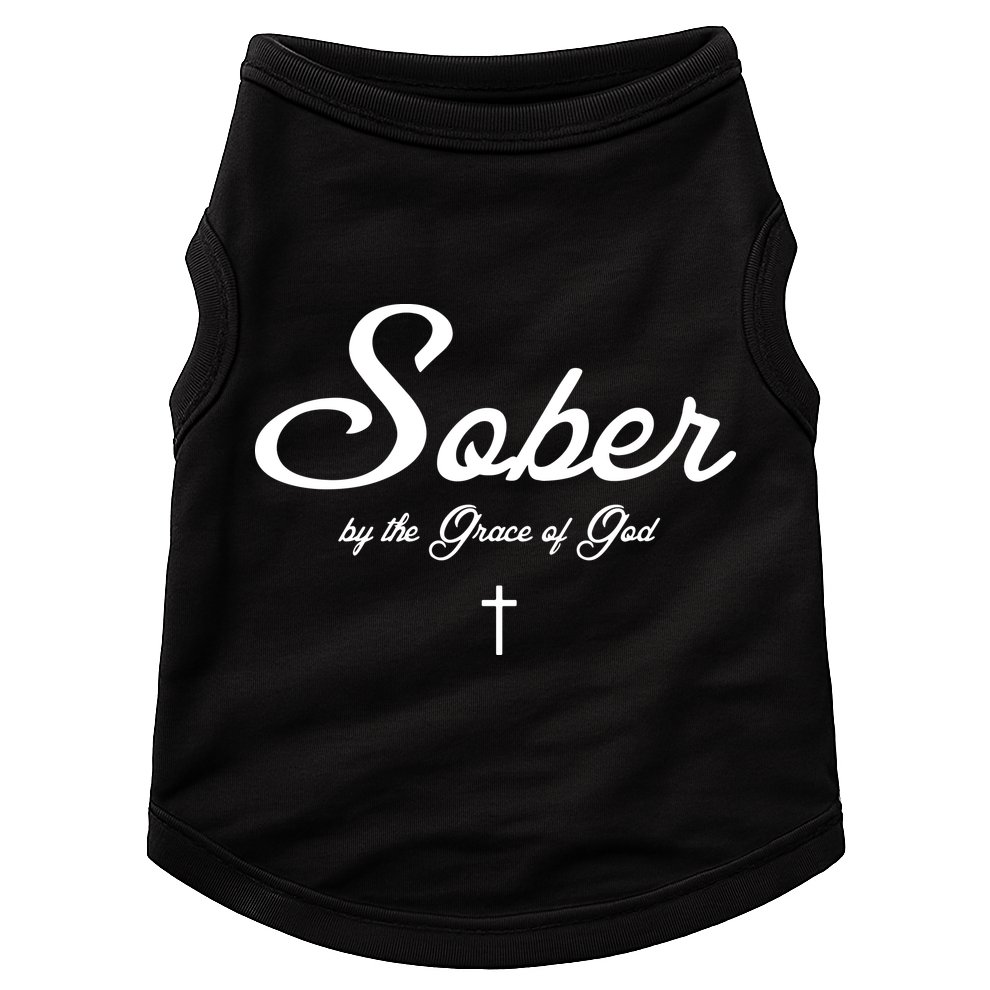 Sober By The Grace Of God Recovery Funny Christian Doggie Tank