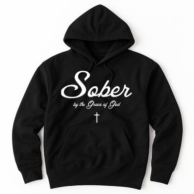 Sober By The Grace Of God Recovery Funny Christian Hoodie