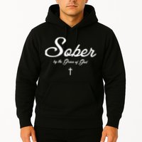 Sober By The Grace Of God Recovery Funny Christian Hoodie