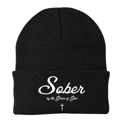 Sober By The Grace Of God Recovery Funny Christian Beanie