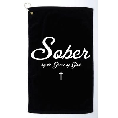 Sober By The Grace Of God Recovery Funny Christian Golf Towel