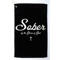 Sober By The Grace Of God Recovery Funny Christian Golf Towel