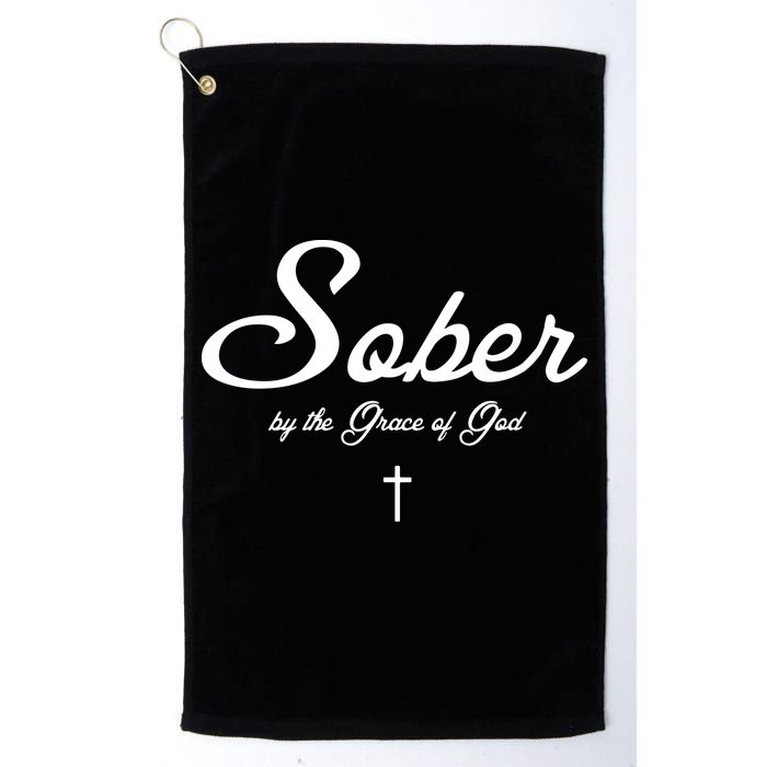 Sober By The Grace Of God Recovery Funny Christian Golf Towel