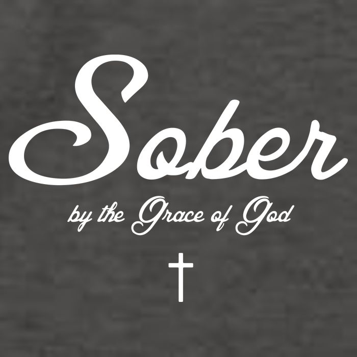 Sober By The Grace Of God Recovery Funny Christian Vector Backpack