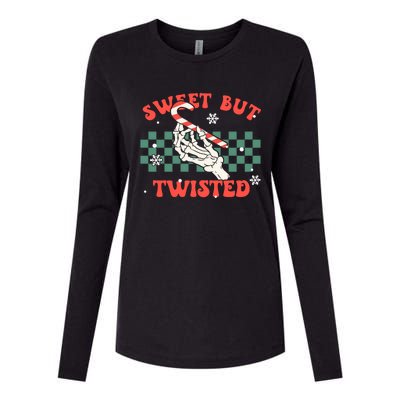 Sweet But Twisted Skeleton Hand Groovy Retro Christmas Xmas Gift Womens Cotton Relaxed Long Sleeve T-Shirt