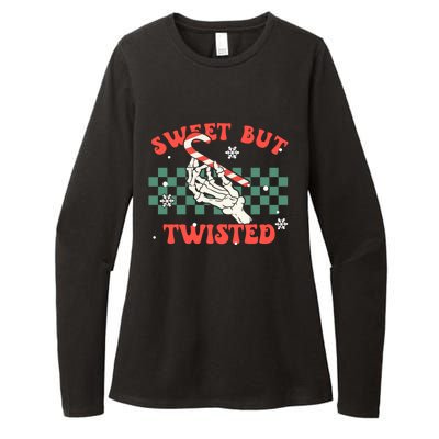 Sweet But Twisted Skeleton Hand Groovy Retro Christmas Xmas Gift Womens CVC Long Sleeve Shirt