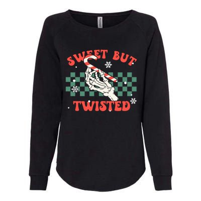 Sweet But Twisted Skeleton Hand Groovy Retro Christmas Xmas Gift Womens California Wash Sweatshirt