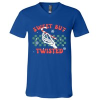 Sweet But Twisted Skeleton Hand Groovy Retro Christmas Xmas Gift V-Neck T-Shirt