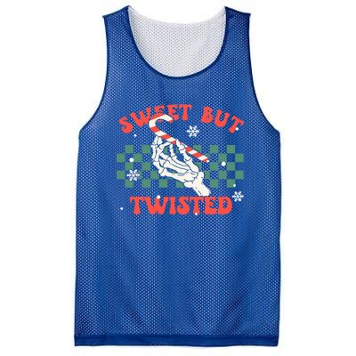 Sweet But Twisted Skeleton Hand Groovy Retro Christmas Xmas Gift Mesh Reversible Basketball Jersey Tank