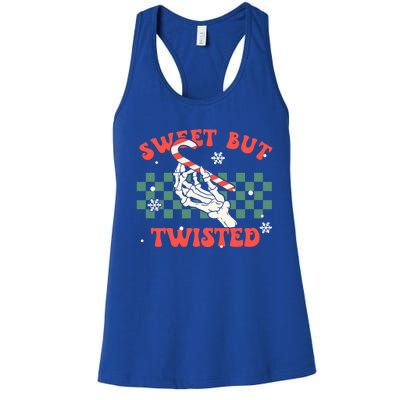 Sweet But Twisted Skeleton Hand Groovy Retro Christmas Xmas Gift Women's Racerback Tank