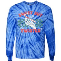 Sweet But Twisted Skeleton Hand Groovy Retro Christmas Xmas Gift Tie-Dye Long Sleeve Shirt