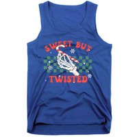 Sweet But Twisted Skeleton Hand Groovy Retro Christmas Xmas Gift Tank Top