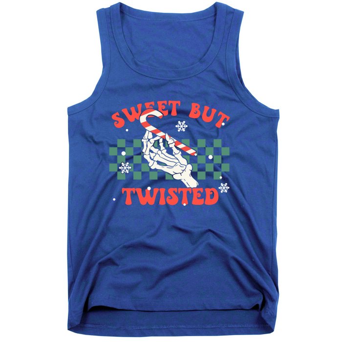 Sweet But Twisted Skeleton Hand Groovy Retro Christmas Xmas Gift Tank Top