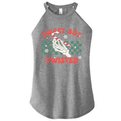 Sweet But Twisted Skeleton Hand Groovy Retro Christmas Xmas Gift Women's Perfect Tri Rocker Tank