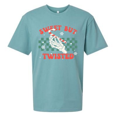 Sweet But Twisted Skeleton Hand Groovy Retro Christmas Xmas Gift Sueded Cloud Jersey T-Shirt