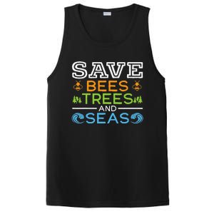 Save Bees Trees And Seas Earth Day Environmentalist Ocean PosiCharge Competitor Tank