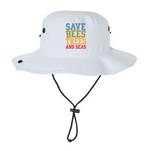 Save Bees Trees And Seas Earth Day Environtalist Ocean Great Gift Legacy Cool Fit Booney Bucket Hat