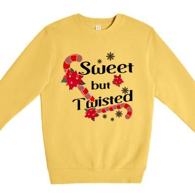 Sweet But Twisted Candy Cane Stocking Stuffer Christmas Gift Premium Crewneck Sweatshirt