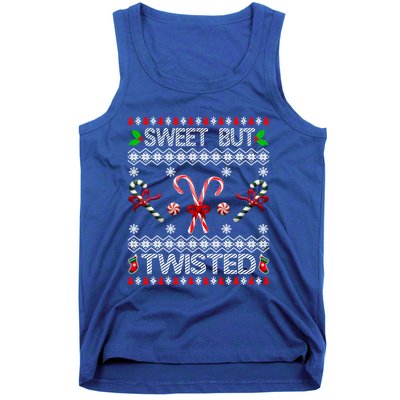 Sweet But Twisted Ugly Christmas Candy Cane Gift Tank Top