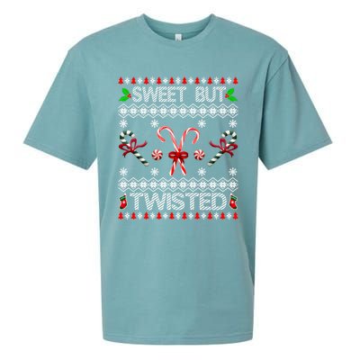 Sweet But Twisted Ugly Christmas Candy Cane Gift Sueded Cloud Jersey T-Shirt