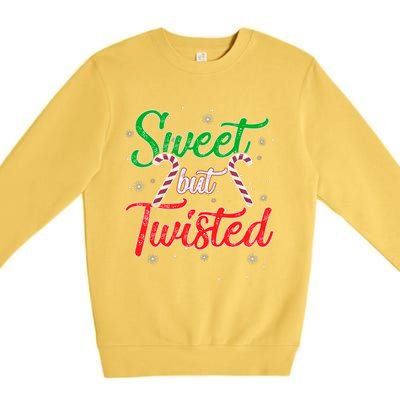 Sweet But Twisted Funny Candy Cane Christmas Meaningful Gift Premium Crewneck Sweatshirt