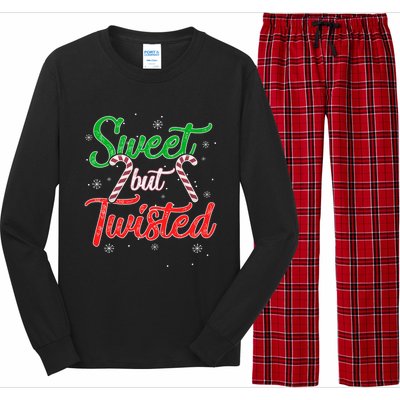 Sweet But Twisted Funny Candy Cane Christmas Meaningful Gift Long Sleeve Pajama Set