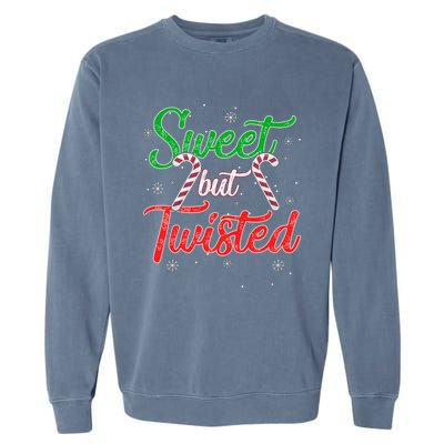 Sweet But Twisted Funny Candy Cane Christmas Meaningful Gift Garment-Dyed Sweatshirt