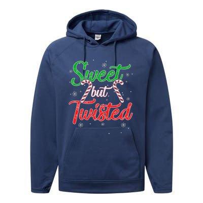 Sweet But Twisted Funny Candy Cane Christmas Meaningful Gift Performance Fleece Hoodie