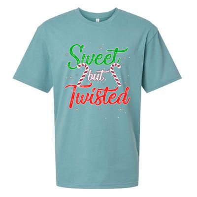 Sweet But Twisted Funny Candy Cane Christmas Meaningful Gift Sueded Cloud Jersey T-Shirt