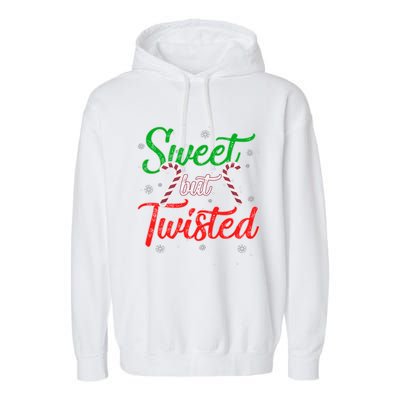 Sweet But Twisted Funny Candy Cane Christmas Meaningful Gift Garment-Dyed Fleece Hoodie