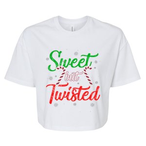 Sweet But Twisted Funny Candy Cane Christmas Meaningful Gift Bella+Canvas Jersey Crop Tee