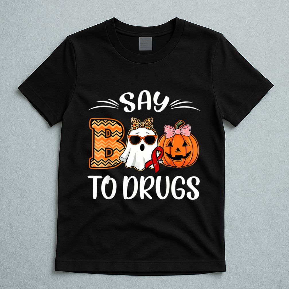 Say Boo To Drugs Red Ribbon Week Awareness Funny Halloween T-Shirt