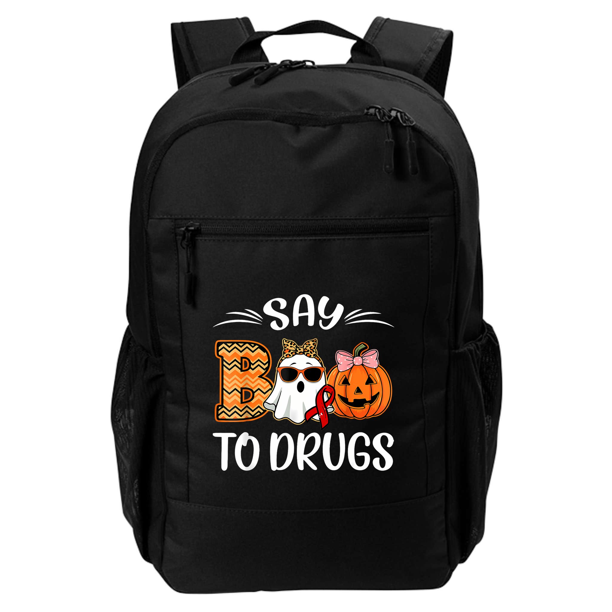 Say Boo To Drugs Red Ribbon Week Awareness Funny Halloween Backpack