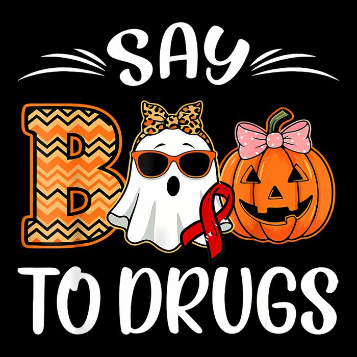 Say Boo To Drugs Red Ribbon Week Awareness Funny Halloween Drawstring Bag