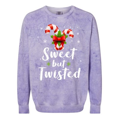 Sweet But Twisted Funny Candy Cane Christmas Gift Colorblast Crewneck Sweatshirt