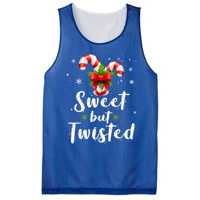 Sweet But Twisted Funny Candy Cane Christmas Gift Mesh Reversible Basketball Jersey Tank