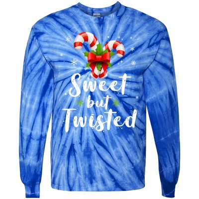 Sweet But Twisted Funny Candy Cane Christmas Gift Tie-Dye Long Sleeve Shirt